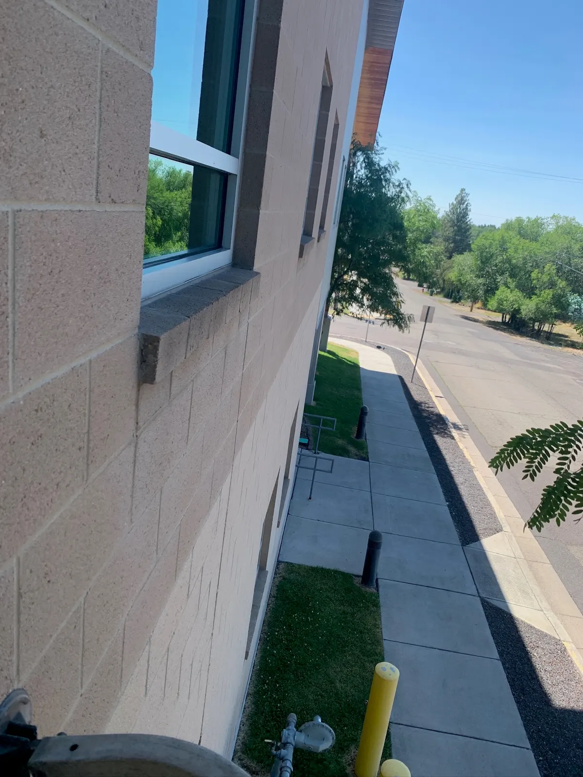 Window and door exterior repair detail on a residential property.